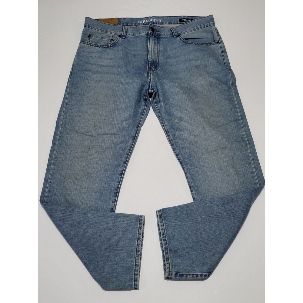 Chaps Denim Straight Fit Mens Blue Jeans Size Men's 38x32